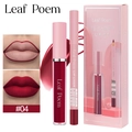 Matte rotbraune Flüssiglippenstift- und Lippenkonturenstift-Set #04 mit rosa Packung - #04 Rotbraun