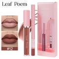 Kit labbra opaco impermeabile #12 con rossetto liquido e matita labbra di Leaf Poem - #12 Marrone Rosso Argilla