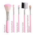 Detail von 5-teiligem rosa Make-up-Pinselset inklusive Rouge-, Lidschatten- und Augenbrauenpinsel - Rosa Make-up Pinsel Kombination (Inklusive Puder Rouge Pinsel Und Augenwerkzeuge)
