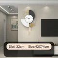 Modern geometric wall clock with white marble pattern and gold metal frame 42x74cm - Wm716-42*74 Cm