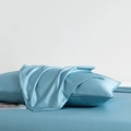 Light blue luxury long-staple cotton pillowcase with silk-like sateen finish - 48cm x 74cm (Pillowcase Set) / Moonlight Blue