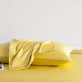 Premium bright yellow 100S long-staple cotton satin pillowcase with silky luster finish - 48cm x 74cm (Pillowcase Set) / Corn Yellow