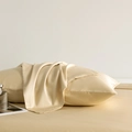 Champagne gold satin cotton pillowcase with premium silky texture and soft drape effect - 48cm x 74cm (Pillowcase Set) / Champagne Gold