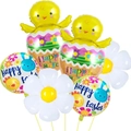 Set di palloncini pasquali con pulcini gialli e decorazioni tonde Happy Easter - Set Pulcino Margherita 3D (Set 4)