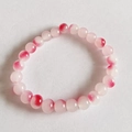 8mm cat eye stone beaded bracelet featuring soft pink blush gradient glass beads - Rose Pink
