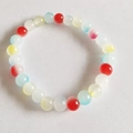 8mm colorful cat eye stone beaded bracelet with gradient translucent round glass beads - Multicolor 4
