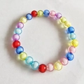 Vibrant 8mm gradient glass bead bracelet featuring a colorful rainbow assortment of beads - Colorful 1