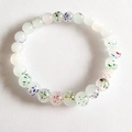 8mm artistic glass beaded bracelet with vibrant colorful paint splatter patterns - Multicolor 5
