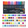 60 colors double line outline markers set with shimmering metallic finish for art drawing - 60 Colors Outline Marker Black Barrel [Old Model]
