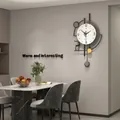 Modern minimalist wall clock and wall decal set with deer silhouette, 152x75cm total size - Medium and Wall Sticker Combination