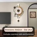 Modern black metal wall clock with wooden accents and deer silhouette, 35x62cm size - Welfare Style
