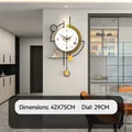 Modern minimalist wall clock with black frame and yellow geometric decorative accent - Medium Tea Brown