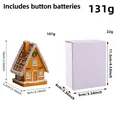 LED Weihnachten Lebkuchenhaus aus Harz mit Geschenkbox und Knopfzellenbatterie - Stil T2-64B / Ingwergelb