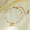 Collier élégant en acier titane doré avec un pendentif goutte d'eau minimaliste. - Bracelet Goutte d'Eau (QYE2004) / Or