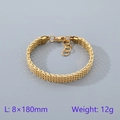 Polished gold multi-row tennis chain bracelet with lobster clasp and extension - Kb214113-zcg