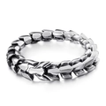 Anillo punk para hombre de acero inoxidable con escamas de dragón en plata - Estilo Techwear Escamas de Dragón A (KB112529-BD) / 20cm