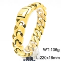 Chunky gold dragon scale bracelet for men with heavy buckle, 220mm long and 106g weight - Golden Heavy Cuban Link Style (KB188234-KJX) / 22cm