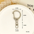 Detailed measurements for silver swivel lobster clasp keychain ring DIY hardware - D-Ring Figure 8 (17#) / Silver