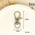 Silver-toned swivel lobster clasp for DIY jewelry and keychains, 35x16mm. - Swivel Snap Hook (19) / Silver