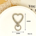 Premium silver heart-shaped lobster clasp swivel hook for DIY keychains, 40x26mm size - Heart Clasp (25) / Silver