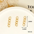 Small golden DIY jewelry chain links, 20mm length and 4.6mm width, 0.5g weight - 4-Section Chain (29) / Gold