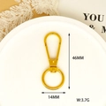 Gold-toned lobster clasp keychain accessory with 14mm ring for DIY jewelry making projects - Plate Clasp (28) / Gold