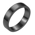 Minimalist simple black titanium steel band ring with matte finish for men and women - Black - 6mm Flat Panel / Size 7