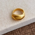 Minimalist matte gold dome ring with brushed metal texture and smooth inner finish - Gold