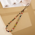 Colorful Bohemian style beaded phone strap with multicolor beads and gold spacers - Colorful Faceted Beaded (K103)