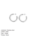 Chunky 25mm stainless steel open hoop earrings for women in polished silver finish - 25mm Steel Color