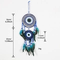 Handgefertigter blauer Evil Eye Traumfänger mit Federn und Perlen mit genauen Maßen - Wie abgebildet / Blau-weiß-schwarzer Doppelring-Stil (MS4007)
