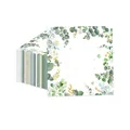 Elegant square paper napkins featuring realistic green eucalyptus leaves with gold glitter - Eucalyptus Leaf Tissues 20pcs
