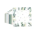 Eucalyptus leaf paper napkins with gold cross pattern for religious party celebrations - Sage Tissues 20pcs