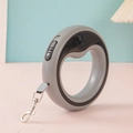 Guinzaglio retrattile circolare grigio per cani con impugnatura ergonomica e blocco - Nero