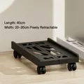 Adjustable black CPU stand with 40cm length and 20-30cm width, featuring silent wheels - HRPS Stretchable Black