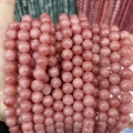 Polished pink chalcedony round beads 8-10mm for DIY jewelry making accessories - A385 Chalcedony - Solid Sunstone