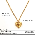 Elegante Halskette mit Herzanhänger aus 18K vergoldetem Edelstahl für Damen - Massives Poliertes Herz-Stil (XL-YS213-1)