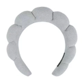 Thick light grey padded sponge headband made of soft terry cloth with twisted design - Grey Thickened Headband (Terry Cloth)