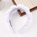 Padded white braided sponge headband for women made of soft thick towel cloth fabric - White Thickened Headband (Velvet)