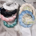 Handmade velvet sponge headbands in white, black, pink, mint, and sky blue colors - Thick Custom Style / Custom Color