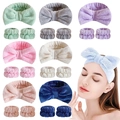 Microfiber headband and wristband set in various pastel colors for face washing - Wristband Custom / Custom Color