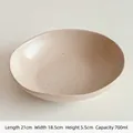 Ink splash ceramic deep plate salad bowl in cream white with black stone texture spots - 700ml / Splatter Irregular Bowl / 21cmx18.5cmx5.5cm