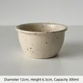 Japanese style 12cm ceramic bowl with ink splash pattern, 300ml capacity for salad - 300ml / Splatter Flared Bowl / 12cm x 6.5cm