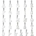 Complete set of 26 stainless steel alphabet letter pendants in a silver finish - Set of 26 Letters / Steel
