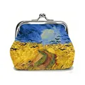 Vintage metal clasp coin purse featuring Van Gogh Wheatfield with Crows oil painting print - Style 1-Wheatfield with Crows