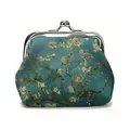 Vintage clasp coin purse featuring Van Gogh Almond Blossom art with metal ball closure - Style 4-Almond Blossoms