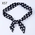 Elegant black and white polka dot narrow silk scarf hairband for bag handle decoration - X57