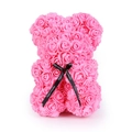 Handmade 25cm bright pink PE foam rose bear with a black Happy Everyday ribbon bow - 25cm / Pink