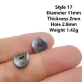 Muonionalusta spacer bead for DIY jewelry making, 11mm silver diameter disc style 17 - 17# (11x2mm)