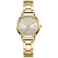 Elegant gold quartz watch for women with roman numerals and polished sunray dial - Gold Case White Dial Roman Numerals